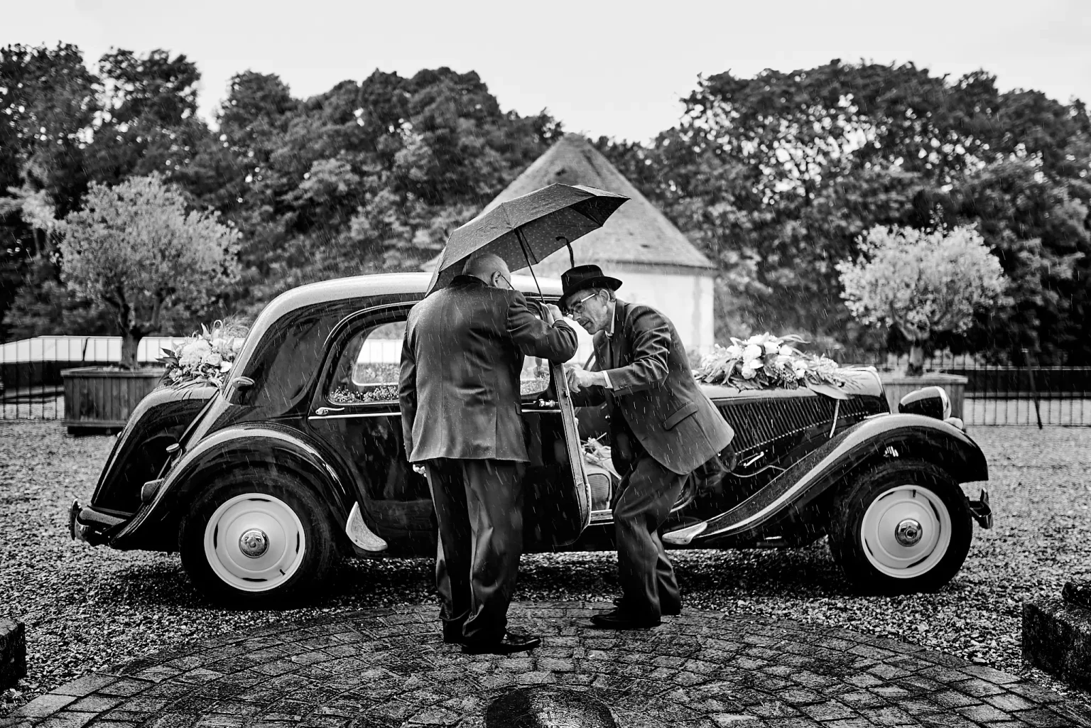 pluie à un mariage à Amiens